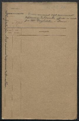 Dossier concernant une série de sept tapisseries anciennes de Bruxelles représentant L’histoire d...