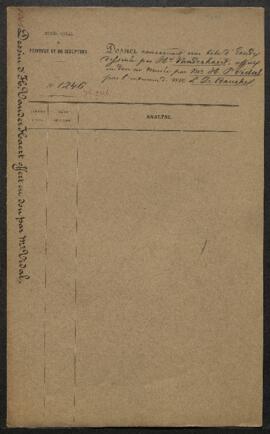 Dossier concernant un dessin de Henri Vander Haert représentant une Tête d’étude (inv. 2376) offe...