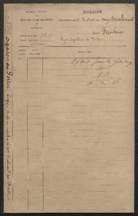 Dossier concernant le buste de Madame Brialmont par Fraikin (inv. 4002) légué à l’Etat par Agatho...