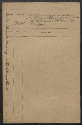 Dossier concernant un tableau attribué à Gerard Dow [Dou] représentant Une consultation chez un d...