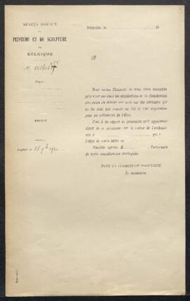 Demande de renseignements émanant de Mr A. Capodistria (Pirée, Grèce) concernant l’authenticité e...