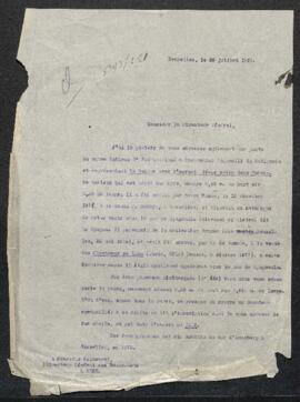 Dossier concernant une demande de renseignements émanant de Mr Colasanti, directeur général des B...