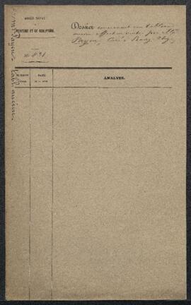 Dossier concernant un tableau ancien représentant un Christ au tombeau, offert en vente par J. Pa...