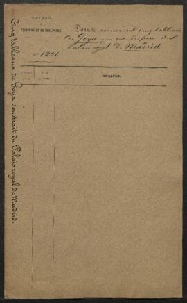 Dossier concernant cinq tableaux de Goya disparu du Palais royal de Madrid et la diffusion de gra...