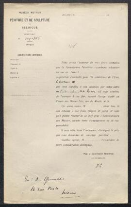 Dossier concernant un tableau ancien, sujet et auteur non spécifiés, offert en vente par Aimé Qui...