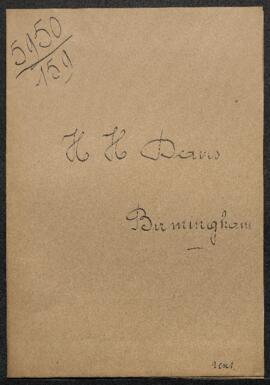 Dossier concernant une demande de renseignements de Mr H.H. Davis relative à une Dame au jardin, ...