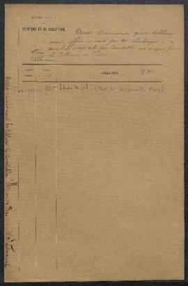 Dossier concernant l’examen de la collection du marchand d’art Charles Sedelmeyer à Paris et en p...