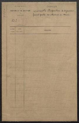 Dossier concernant la disparition de huit gravures faisant partie des collections du Musée (inv. ...