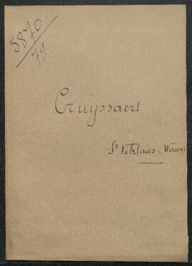 Demande de renseignements émanant de Mr L. Cruyssaert (Saint Nicolas Waas) concernant la valeur d...