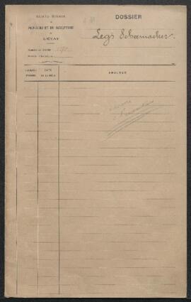 Dossier concernant les tableaux et gravures constituant le legs de Mme veuve Scheemaecker, née So...