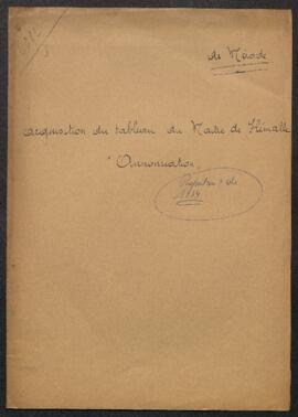 Dossier concernant le triptyque de Mérode, courrier du baron Joly (Bruxelles) reprenant l'arbre g...