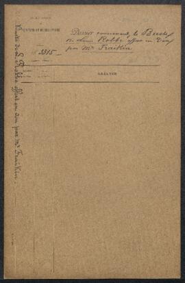 Dossier concernant le Buste de Louis Robbe par Charles-Auguste Fraikin (inv. 3213), offert en don...