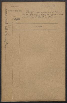 Dossier concernant un tableau de Alfonso Antonio Gomez y Barzon représentant Un sacrifice juif / ...