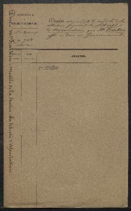 Dossier concernant le don par [Charles Auguste] Fraikin du modèle en plâtre de la statue La liber...