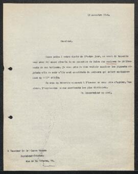 Correspondance échangée entre Léo Van Puyvelde et le Dr Pierre Mommen sur l’analyse chimique de p...