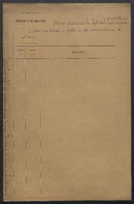 Dossier concernant les objets mobiliers et tableaux prêtés ou demandés en prêts par le Musée à de...