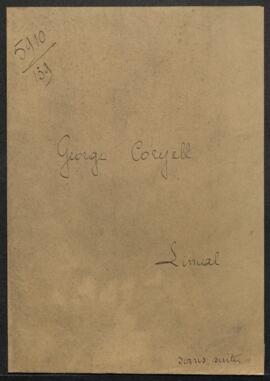 Demande de Mr George H. Coryell (Limal), désireux d'obtenir des photographies d'oeuvres exposées ...