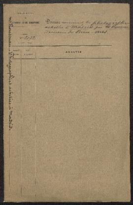 Dossier concernant 172 photographies rapportées d’Espagne en 1881 par Mr Rousseau, directeur des ...