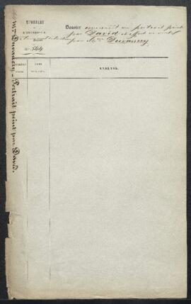Dossier concernant le Portrait du baron Alquier peint par David, offert en vente par Mme veuve Du...