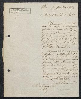 Dossier concernant l’achat en 1861 à Rome par J. Portaels de dix tableaux anciens principalement ...