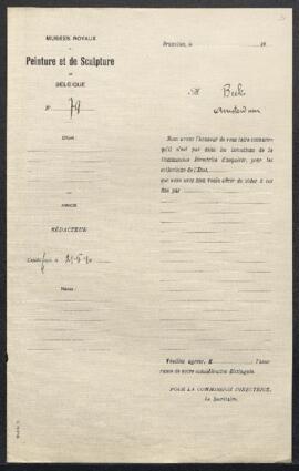 Dossier concernant Une représentation allégorique de maître inconnu, attribuée à [Gerard ?] De La...