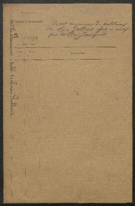 Dossier concernant de trois tableaux, une Etude et deux Portraits, attribués à Louis Gallait offe...