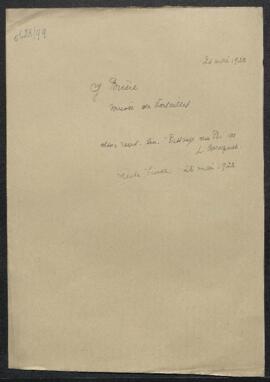 Dossier concernant des demandes de renseignements de Gaston Brière, conservateur du Musée de Vers...