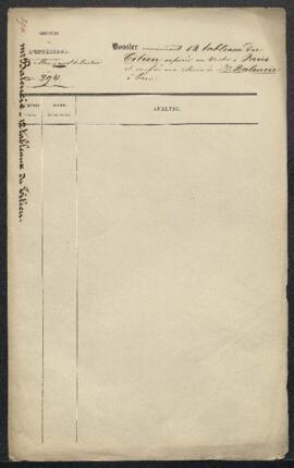 Dossier concernant une collection de douze toiles du Titien représentant L’histoire de Joseph, de...