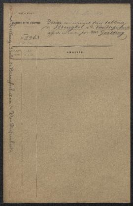 Dossier concernant deux Tableaux de fleurs par Breughel et un autre par Van Diepenbeeck représent...