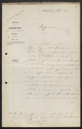 Dossier concernant le Buste en plâtre du général Jean André Van der Mersch par Guillaume Van Busc...