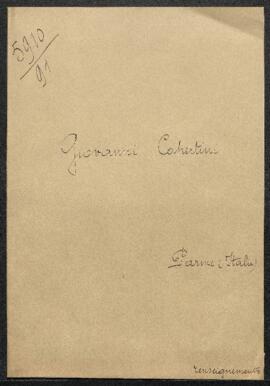 Dossier concernant une demande de Mr Giovanni Copertini (Italie, Parma) concernant une Sainte Fam...