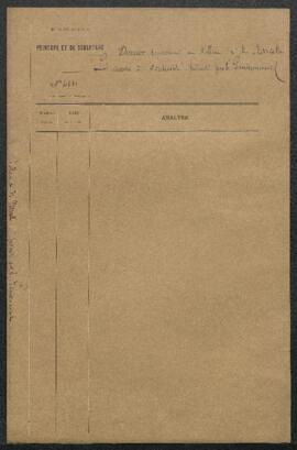 Dossier concernant un tableau de Alex Marcette représentant L’arrivée à Dordrecht. — Offre refusée.