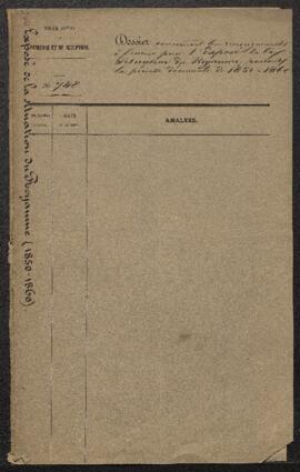 Dossier concernant les renseignements à fournir par le Musée en vue de la publication de l’Exposé...