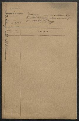 Dossier concernant un tableau de P. Schormann, daté 1670, offert en vente par Mr Ch. Kluge (Allem...