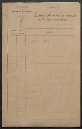 Dossier concernant les convocations aux séances de la Commission administrative du Musée.