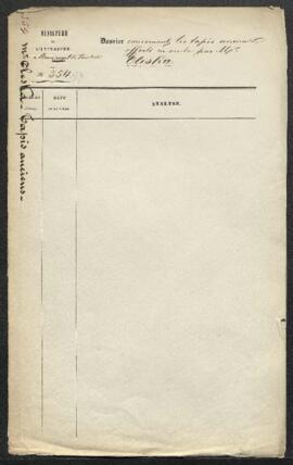 Dossier concernant des tapisseries anciennes offertes en vente par Mr J.C. Hollitcha. — Sans suite.