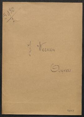 Dossier concernant une demande de Mr J. Weenen (Anvers) relative au tableau Environs de La Haye, ...