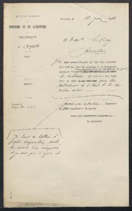 Dossier concernant Une jeune fille assise sur une chaise tenant une écuelle en terre, tableau att...