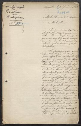 Rapport sur la situation du Musée établi par la Commission administrative à l’attention du ministre.