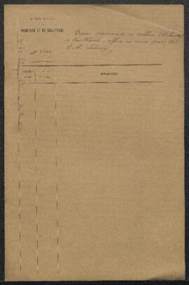 Dossier concernant un tableau de Jan van Hoeck représentant une Sainte famille, signé, offert en ...