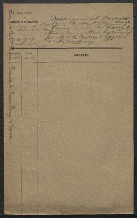 Dossier concernant le Portrait du prince Raze de Gavre par Navez (inv. 1555), légué au Musée hist...