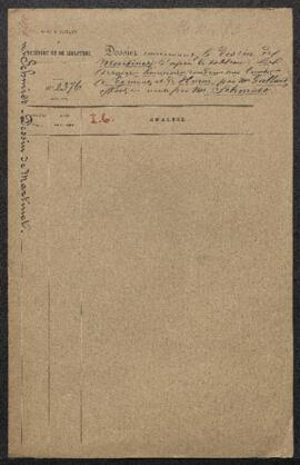 Dossier concernant l’achat à Mr V. Schmidt (Bruxelles) d’un dessin exécuté par Achille Martinet (...