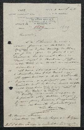 Dossier concernant des oeuvres offertes en don au Musée entre 1876 et 1884 par le marchand d’art ...