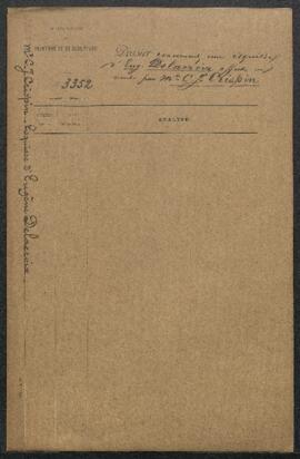 Dossier concernant une esquisse attribuée à Eugène Delacroix, offert en vente par Mr C. J. Crispi...